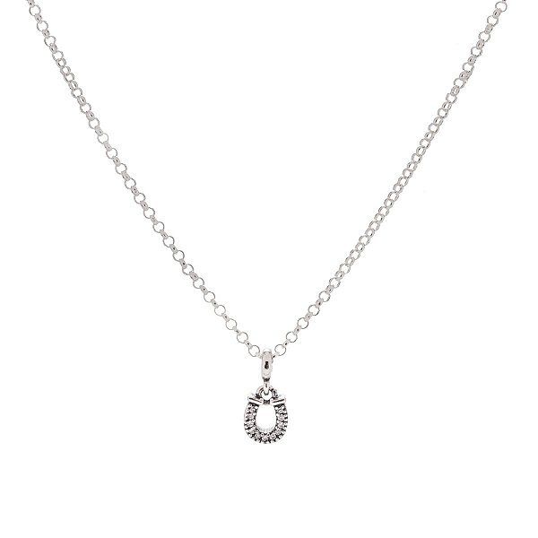 Colar ferradura baby zircônia cravejada prata 925