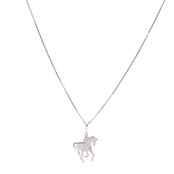 Colar cavalo corte laser prata  925