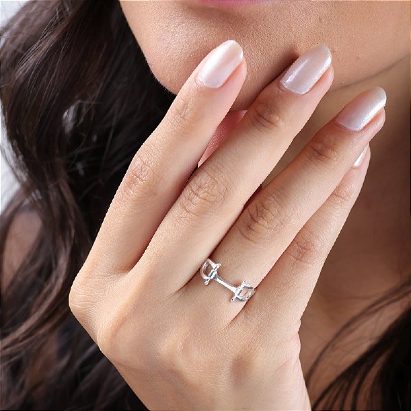 Anel bridão prata 925