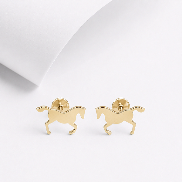 Brinco baby horse ouro 18k