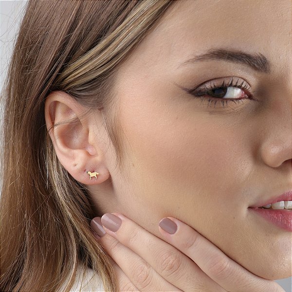 Brinco baby horse ouro 18k