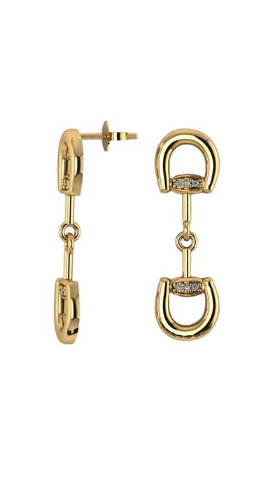 Brinco bridão em ouro 18k.