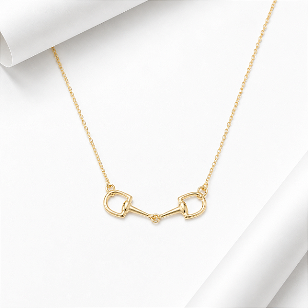 Colar bridão G banhado ouro 18k