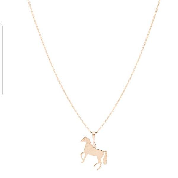 Colar cavalo M prata 925 banhado ouro 18k