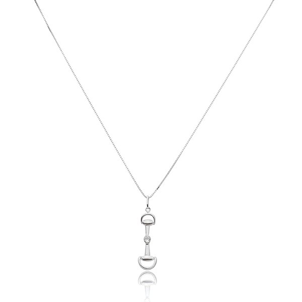 Colar bridão vertical ponto de luz prata 925
