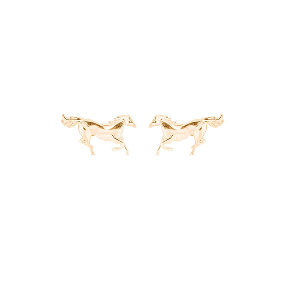 Brinco  cavalo prata 925 banhado  ouro 18k