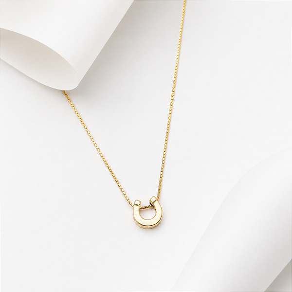 Colar mini ferradura ouro 18k
