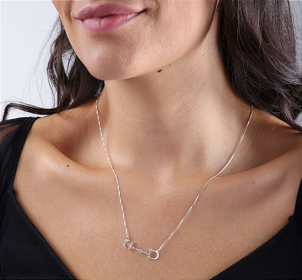 Colar bridão  prata 925