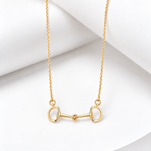 Colar bridão prata 925 banhado a ouro 18k