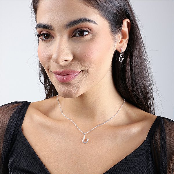 Colar ferradura pendente prata 925