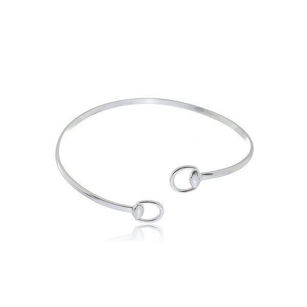 Bracelete meio bridao prata 925 ajustável