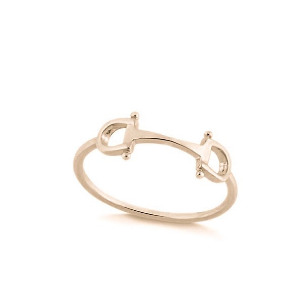 Anel bridão prata 925 banhado ouro 18k