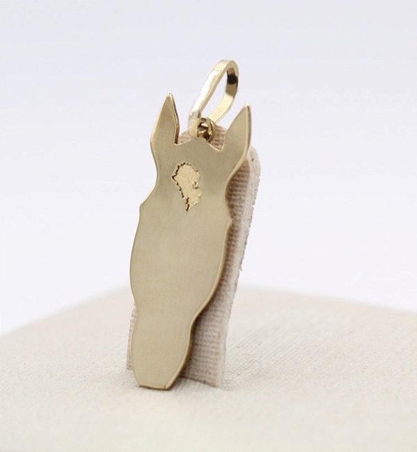 Pingente 2cm carinha do seu cavalo ouro 18k personalizado