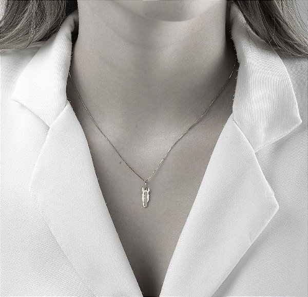 Colar carinha do seu cavalo ouro branco personalizado