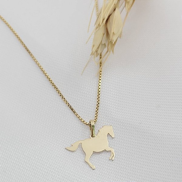 Colar mini horse ouro 18k