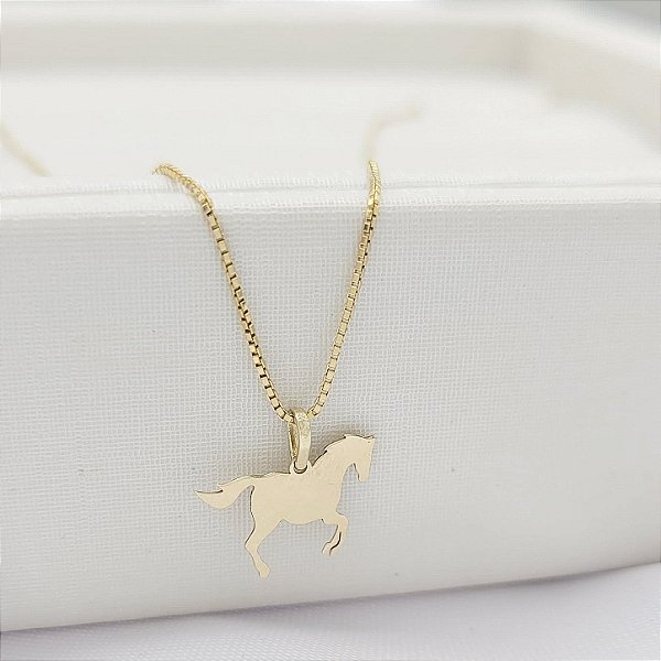 Colar mini horse ouro 18k