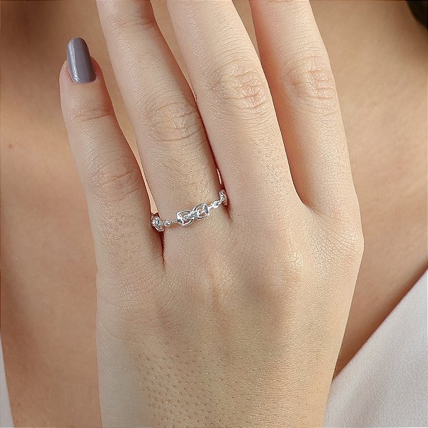 Anel bridões zircônia  cravejada  prata 925