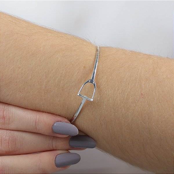 Bracelete  estribo prata 925