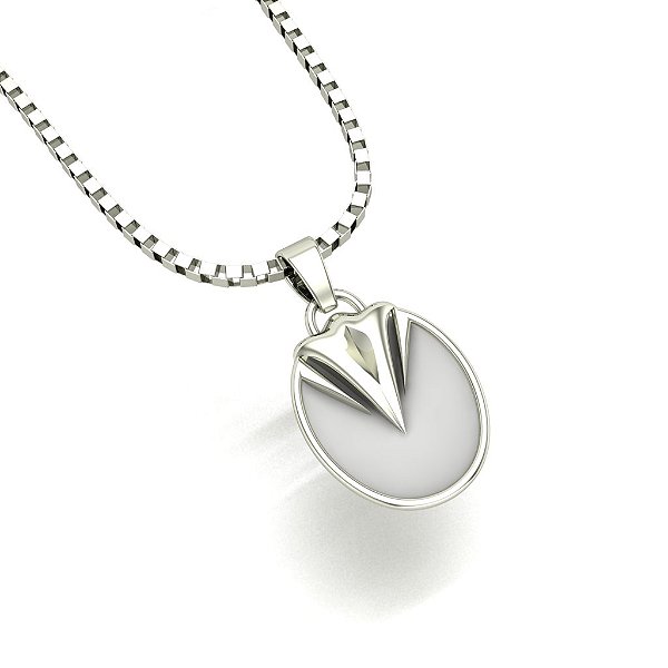 Colar  casco cavalo prata 925