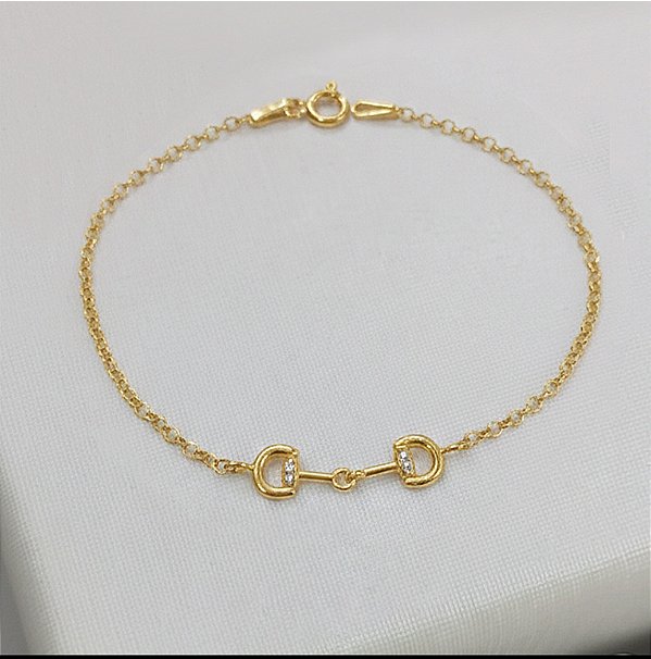 Pulseira Bridão mini prata 925 banhado a ouro