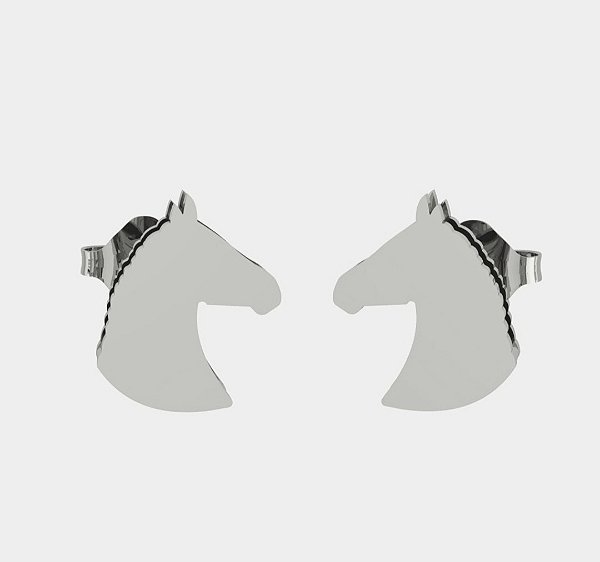 Brinco cabeça cavalo prata 925