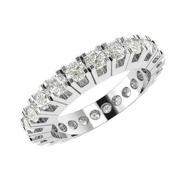 Aliança inteira zirconia cravejada prata 925