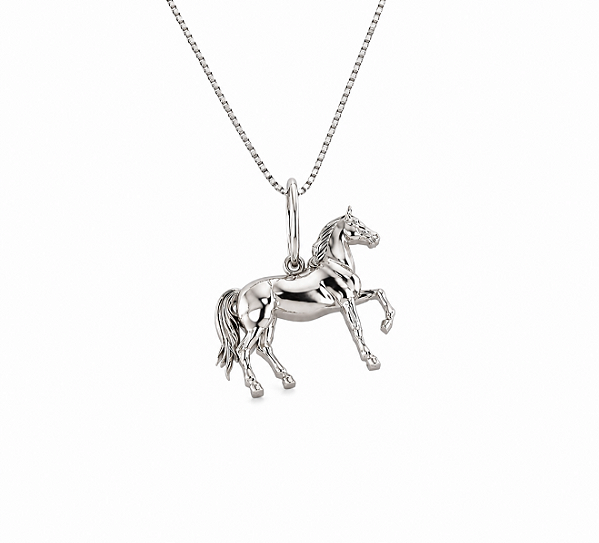 Colar cavalo 3d em prata 925