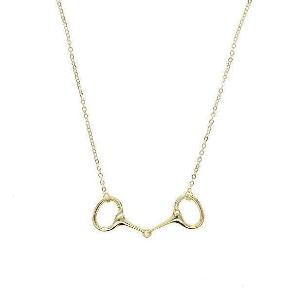 Colar bridão prata 925 banhado ouro 18k