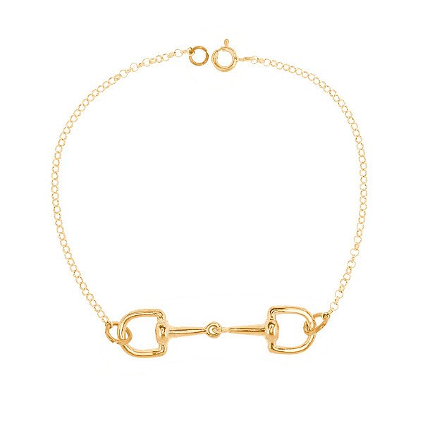 Pulseira bridão prata 925 banhado ouro 18k