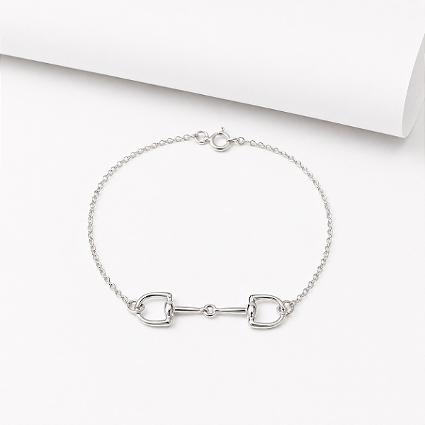 Pulseira bridão G prata 925