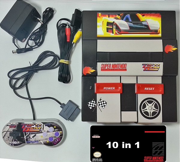 Super Nintendo Personalizado TopGear + 10 jogos - SNES