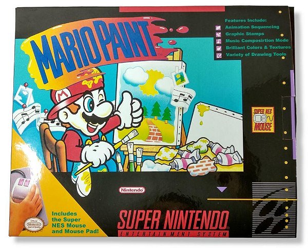 Jogo Mario Paint + Mouse Original - SNES