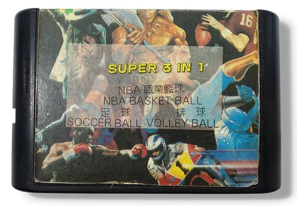 Super 3 in 1 (World Soccer - Volley Ball - NBA Celtics vs Lakers) - Mega Drive
