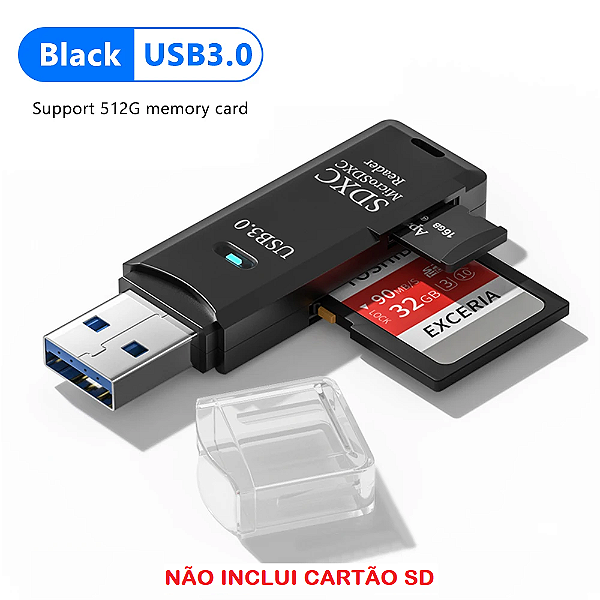 Adaptador Leitor de cartão SD e Micro SD USB 3.0