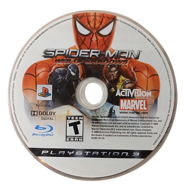 Jogo Spider-man Web of Shadows - PS3