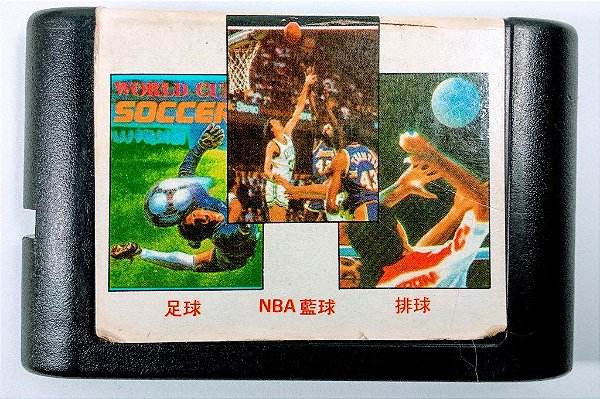 3 in 1 (World Soccer - Volley Ball - NBA Celtics vs Lakers) - Mega Drive