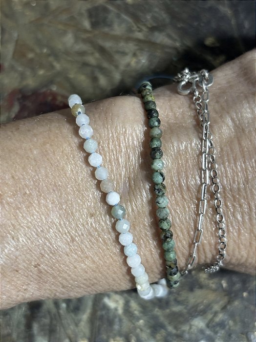 Pulseira pedras naturais com cobre puro - valor unitario