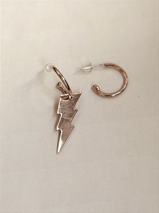 Brinco Argola com Raio em Cobre Puro
