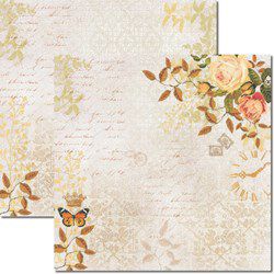 SCRAPBOOK ARTE FACIL 30,5X30,5 TEXTO E ROSAS 4