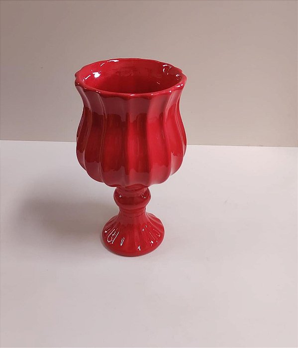 TAÇA CERAMICA THAMIRIS VERMELHO 21X11