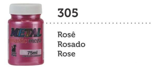 METAL MASTIC 75 ML ROSE MEGA GATO PRETO