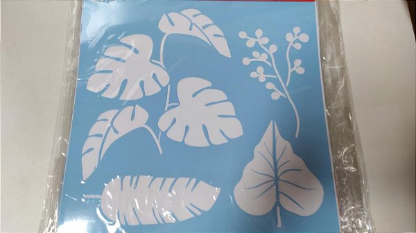 STENCIL 30,5X30,5 - PLANTAS TROPICAIS