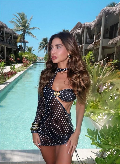 Vestido Curto Poá Tule