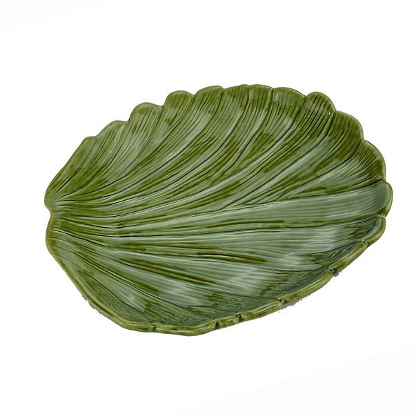 Folha de Cerâmica Banana Leaf Verde 19cm x 16cm x 3,5cm - Oiti Casa