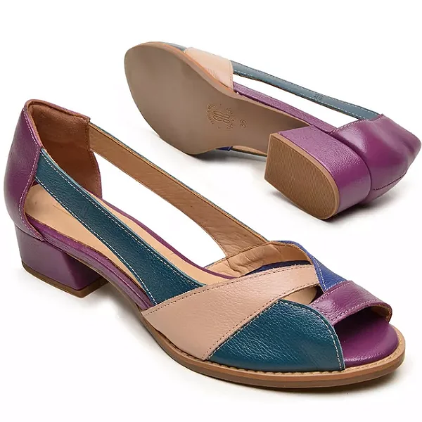 Sapato Peep Toe Purple, Petróleo, Azul e Nude - ENERGIA - Jack