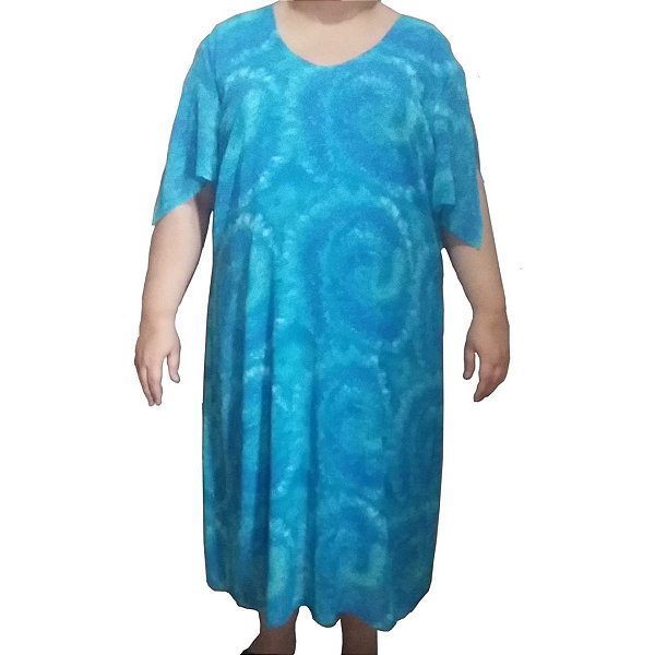 Vestido de Chiffon Azul Estampado