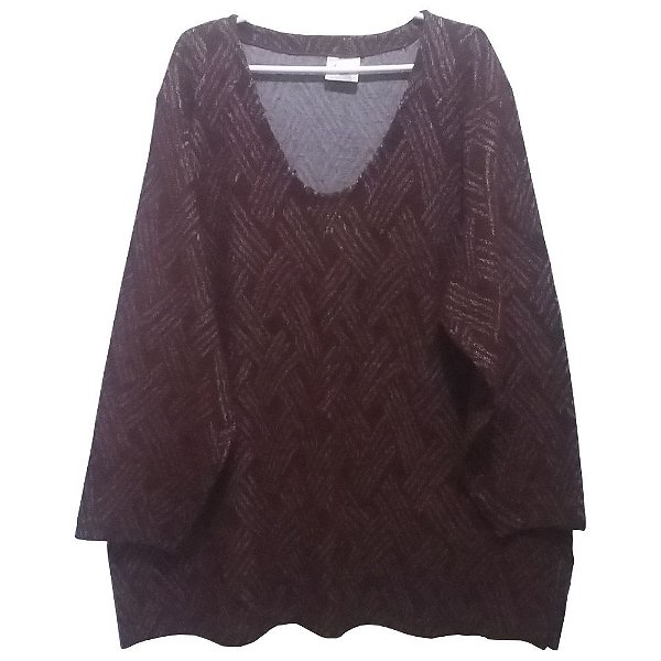 Blusa de Malha Tipo Tricô Cor Telha Tamanho G3