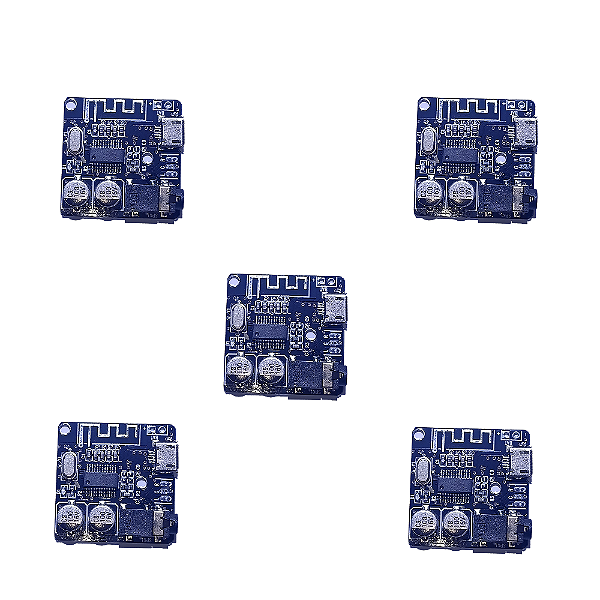 Kit 5 Mini Modulo Placa Receptor Bluetooth 5.0 Áudio  Vhm314