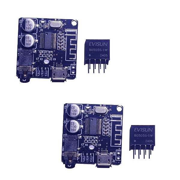 Kit 2 Placas Bluetooth 5.0 + B1205s-1w Kit Anti Ruido Sistema Som