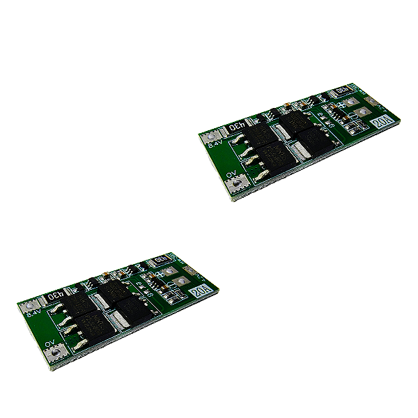 Kit 2 Placas de proteção de bateria de lítio 2S 8.4V 20A